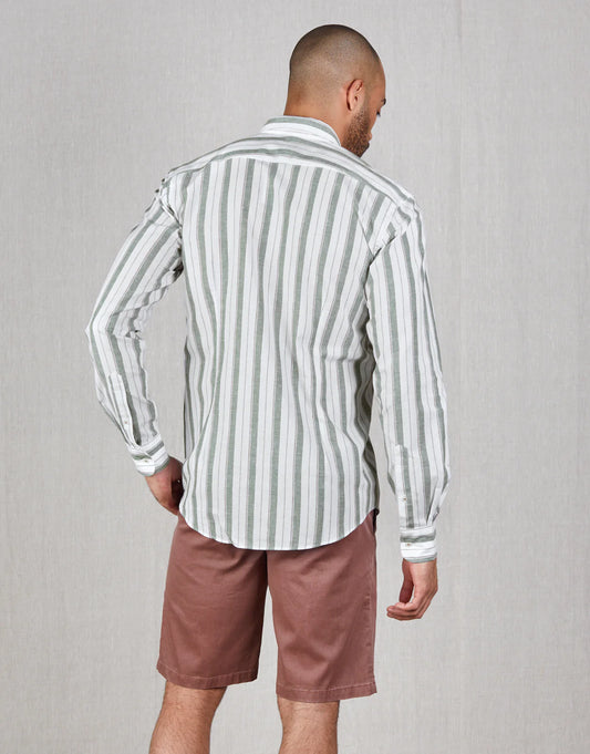 Rembrandt - Ohope Shirt - Green/Brown Stripe
