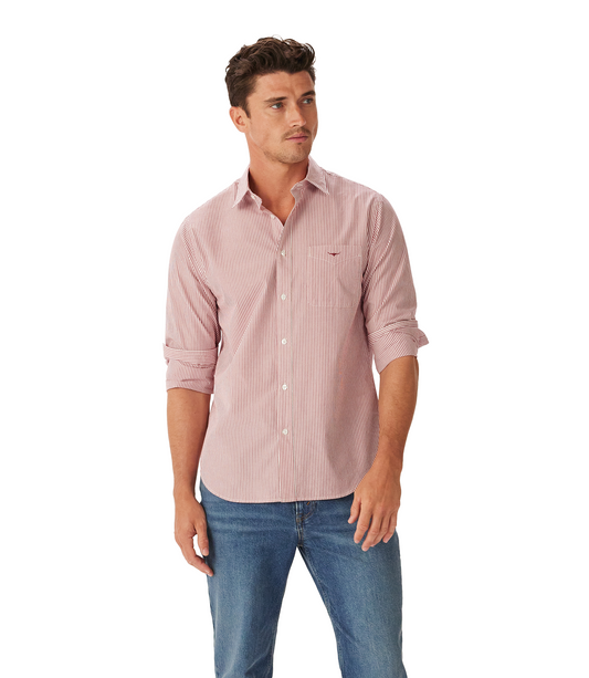 R. M. Williams - Regular Poplin Stripe - Red/White