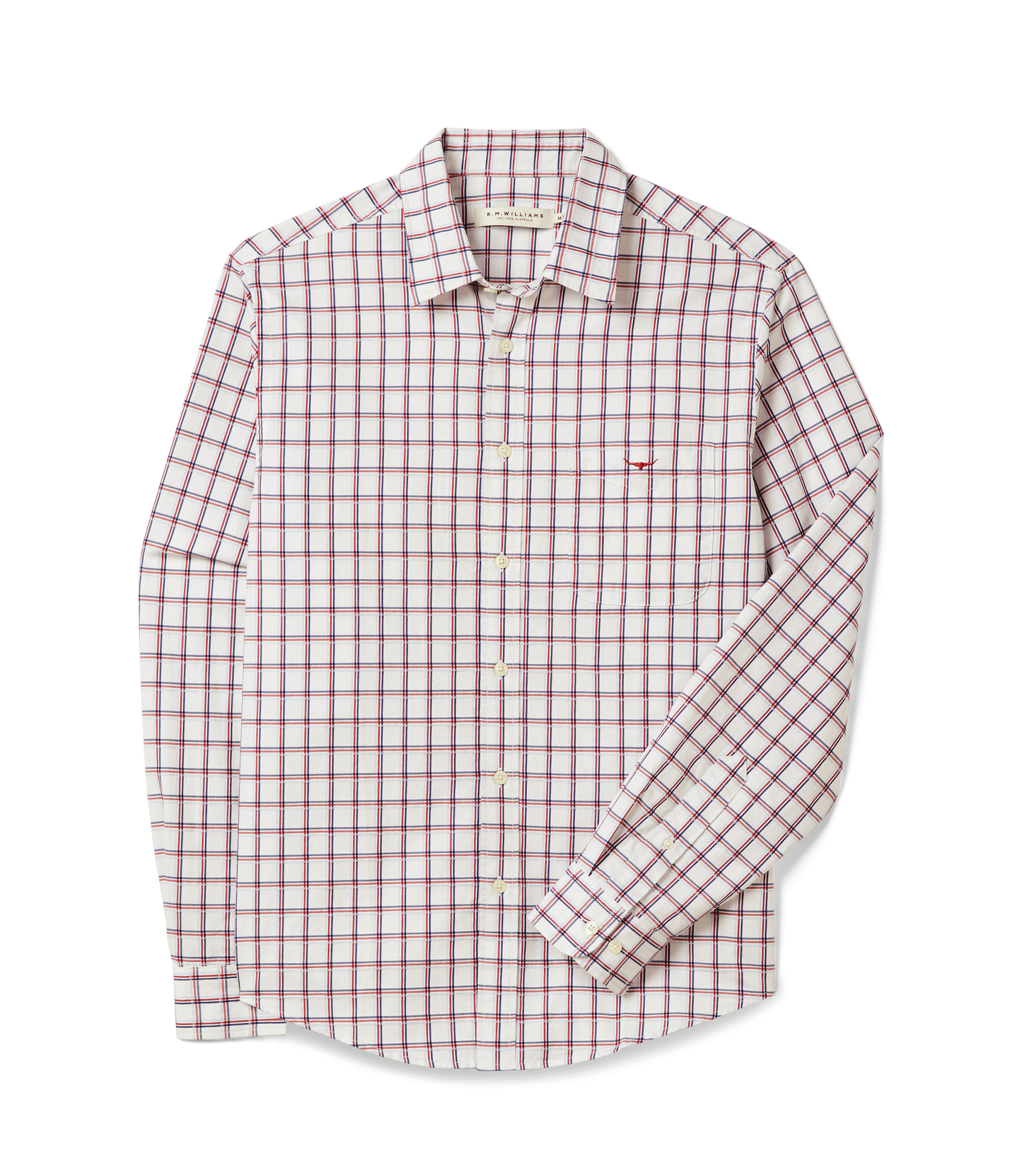 R. M. Williams - Classic Check Twill Shirt - White/Red/Navy