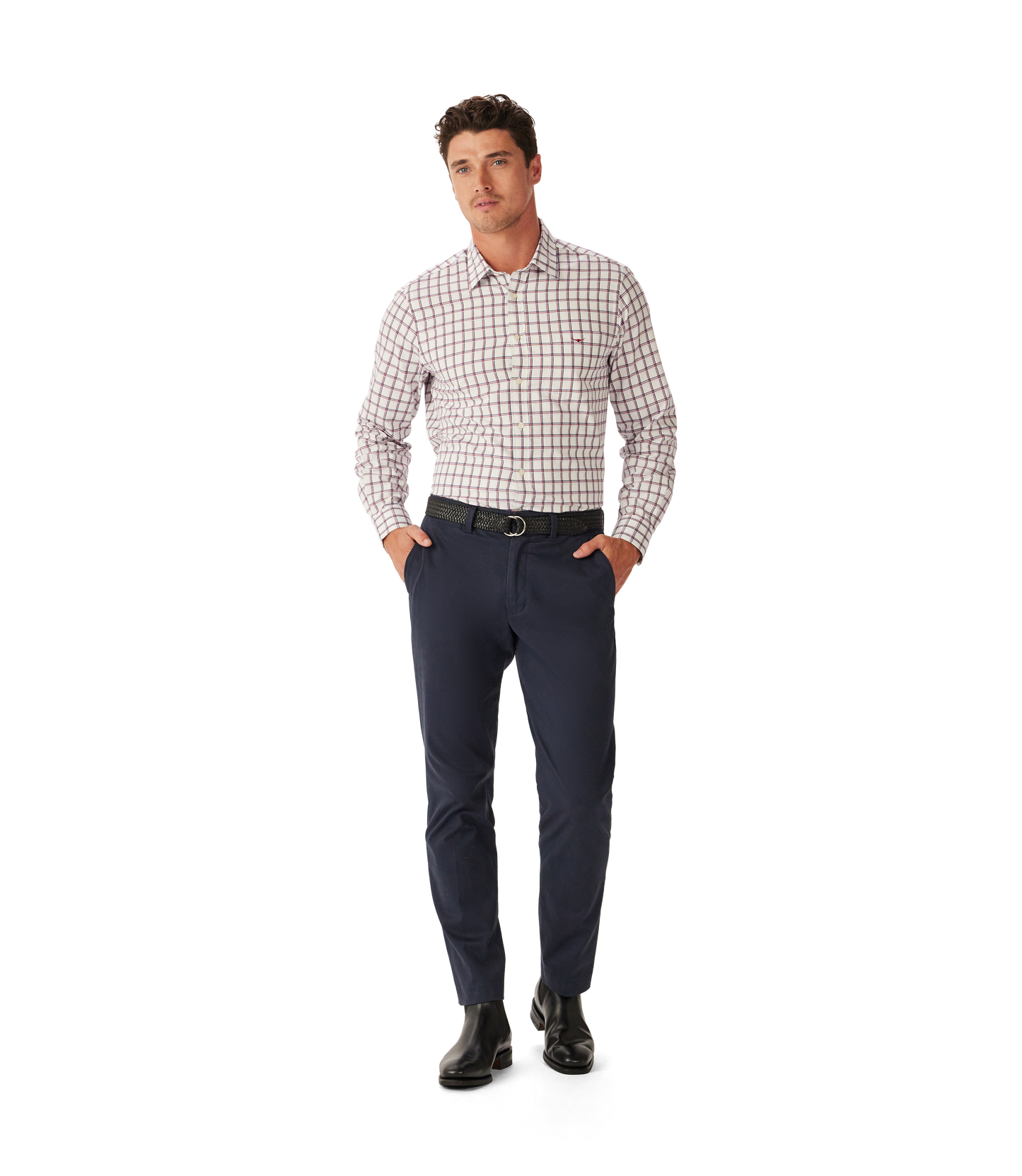 R. M. Williams - Classic Check Twill Shirt - White/Red/Navy
