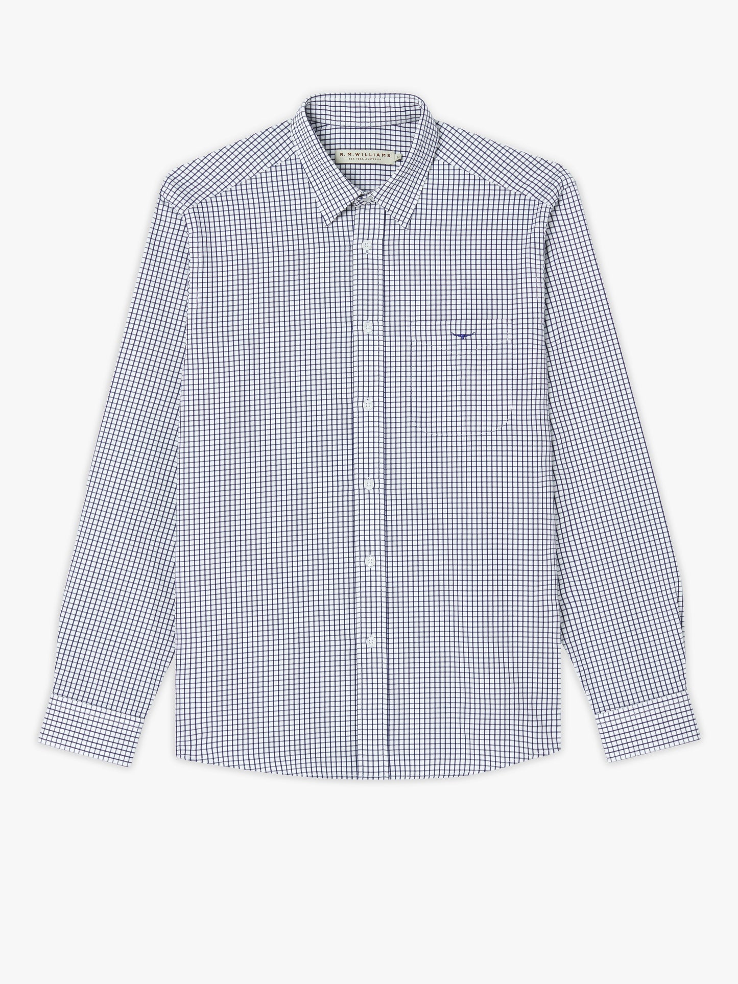 R. M. Williams Collins Shirt - Navy Check