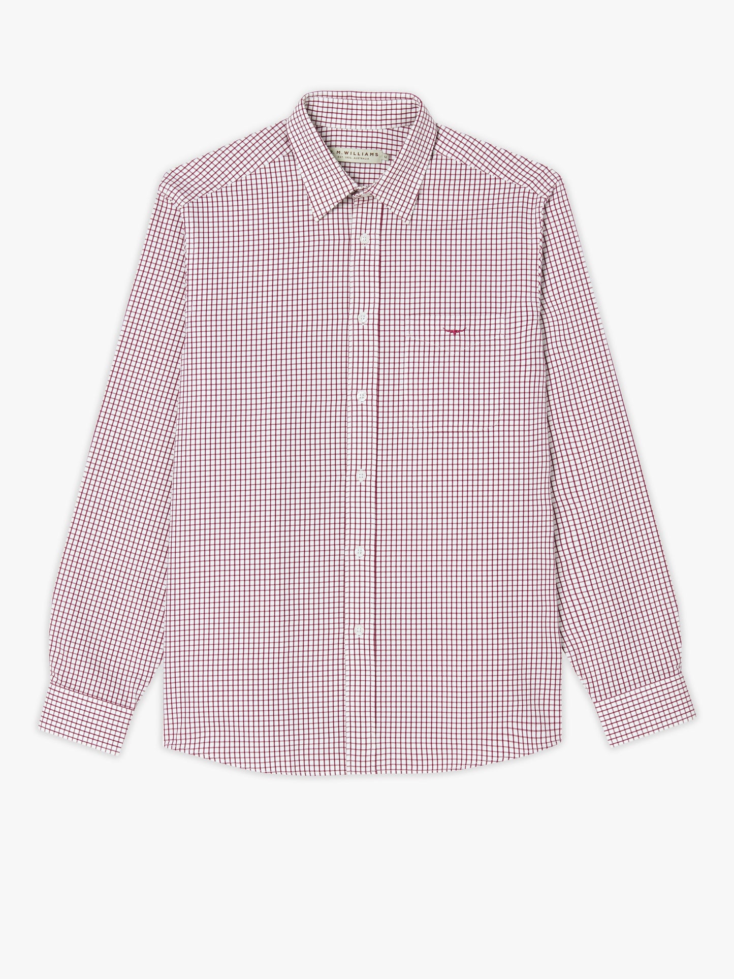 R. M. Williams Collins Shirt - Burgundy Check