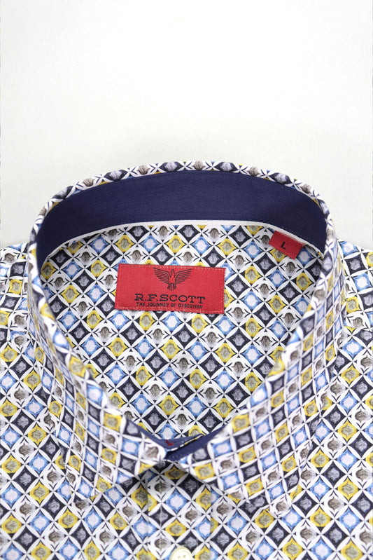 R.F. Scott - Fielding Shirt - Multimix Tile Print