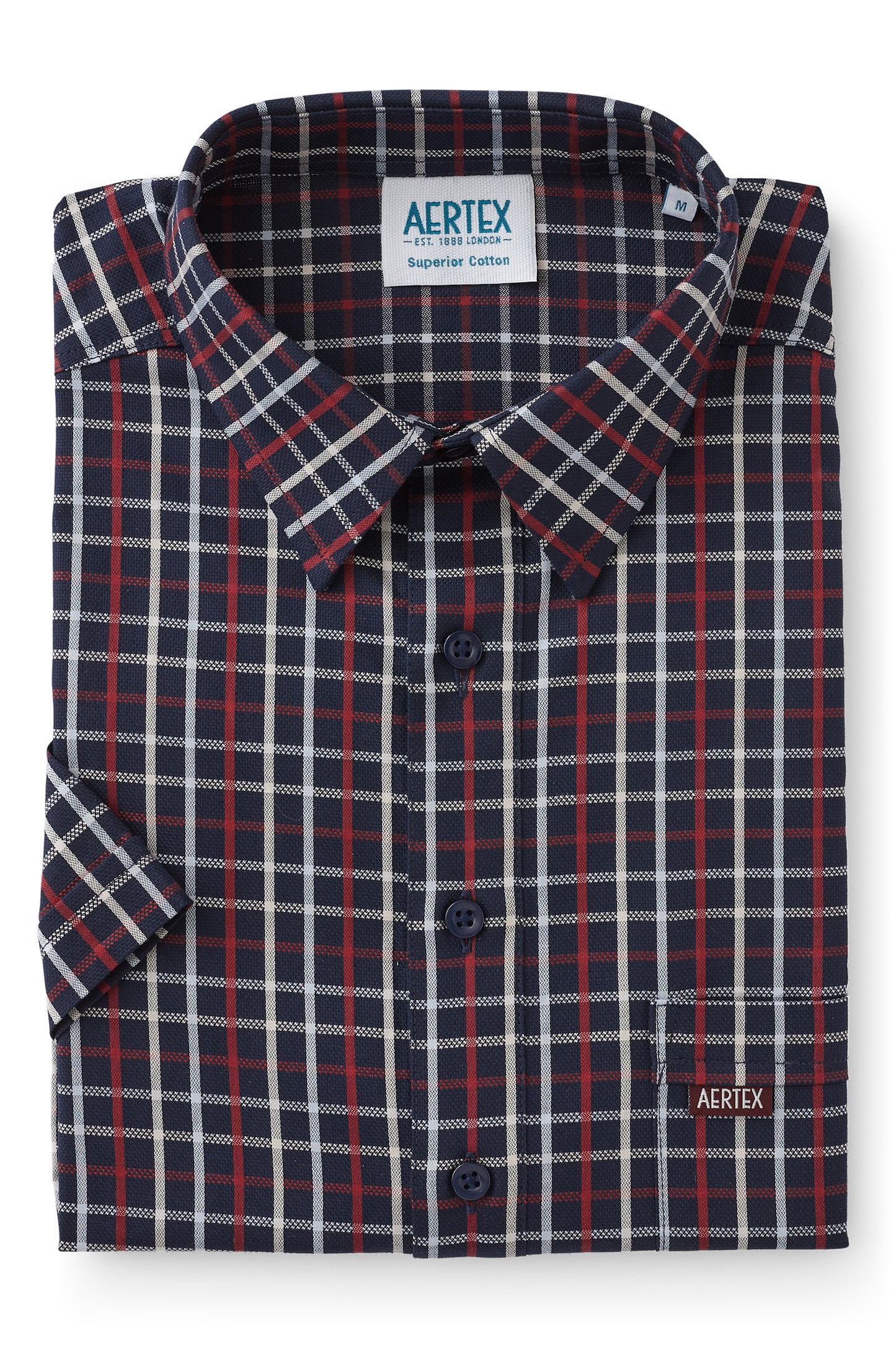 Aertex - Taunton Polo - Navy/Red Check or Blue/White Check