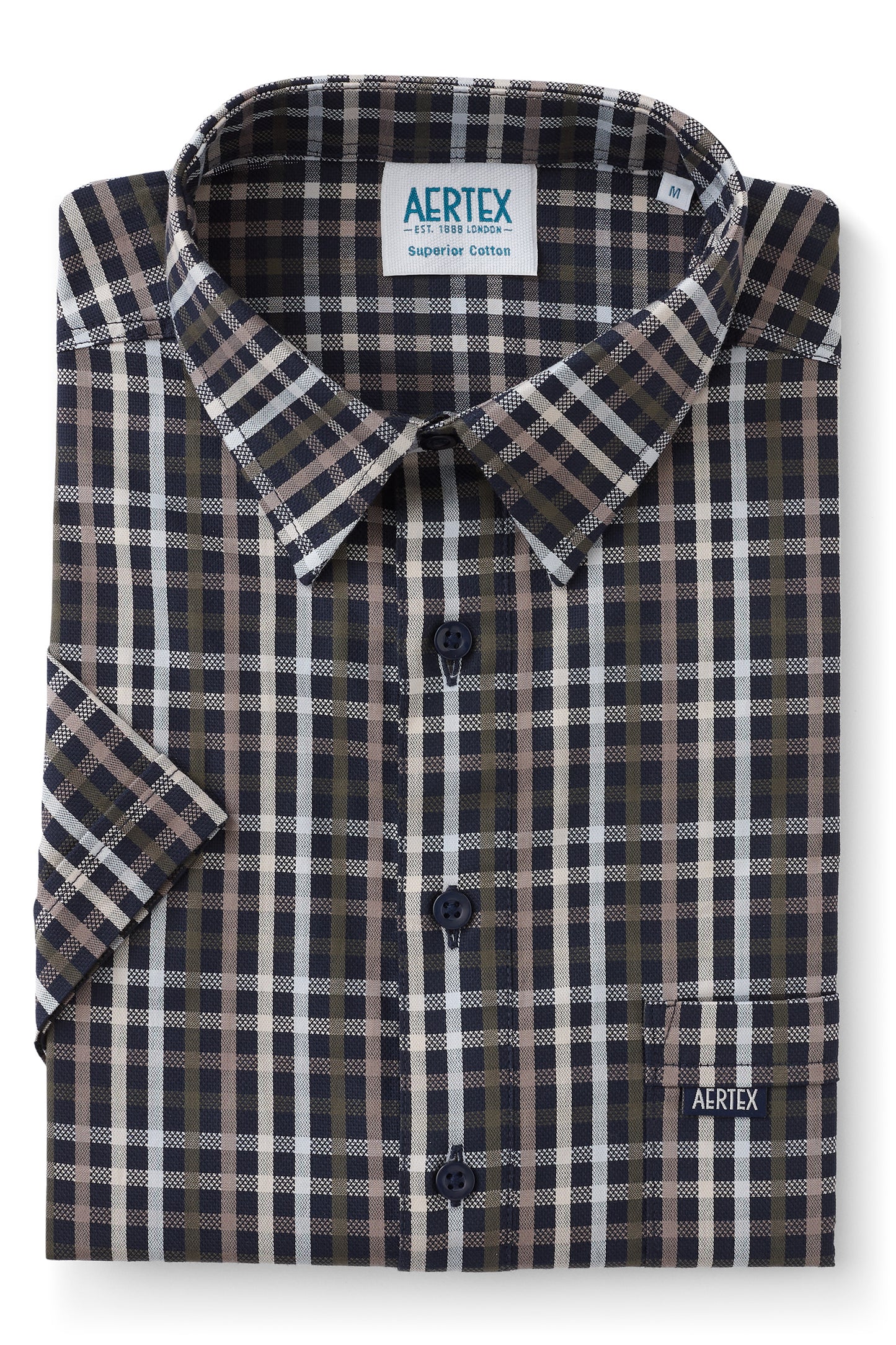 Aertex - Taunton Polo - White Check or Navy Check