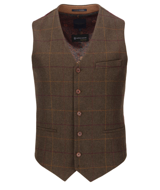 Guide London - Olive Check Waistcoat