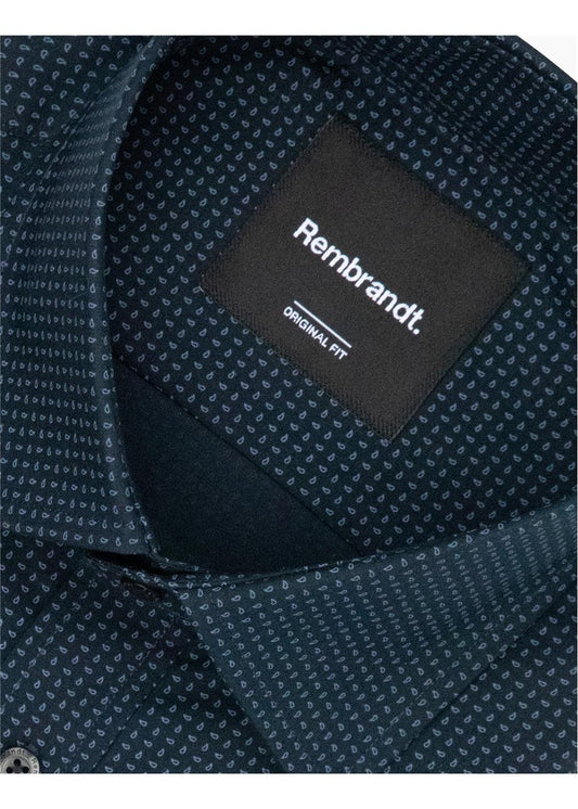 Rembrandt - Sinatra Shirt - Navy Micro-Paisley