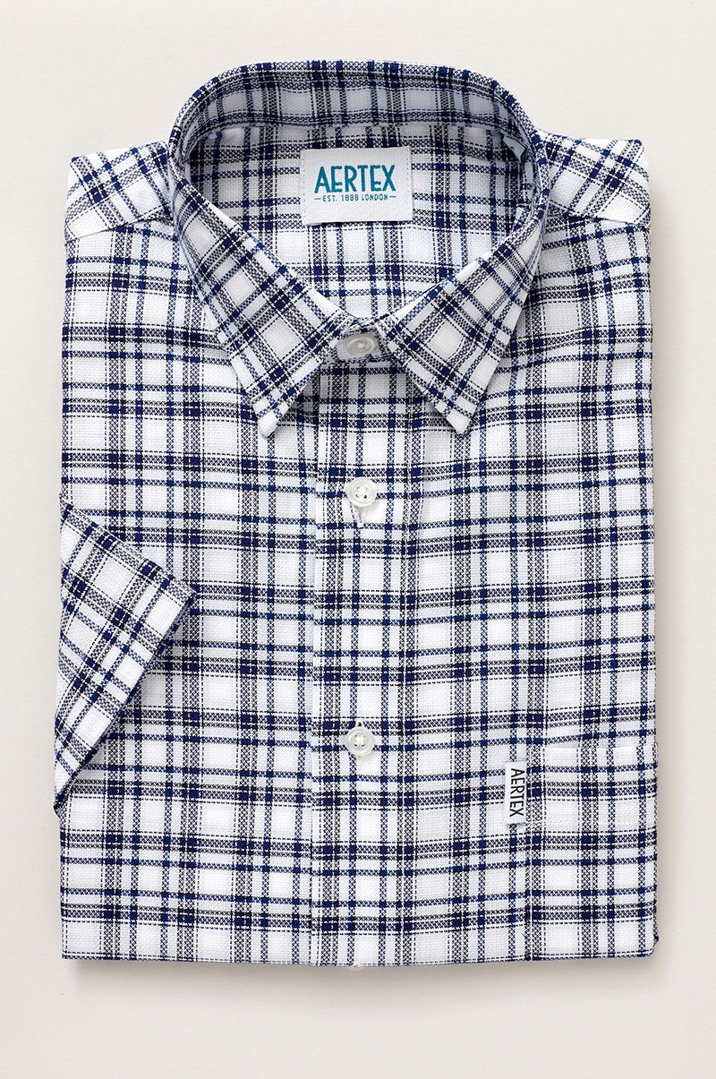 Aertex - Taunton Polo - Khaki, Rust or Navy Check