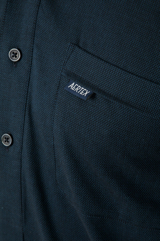 Aertex - Glastonbury Long Sleeved Shirt - Navy or Blue