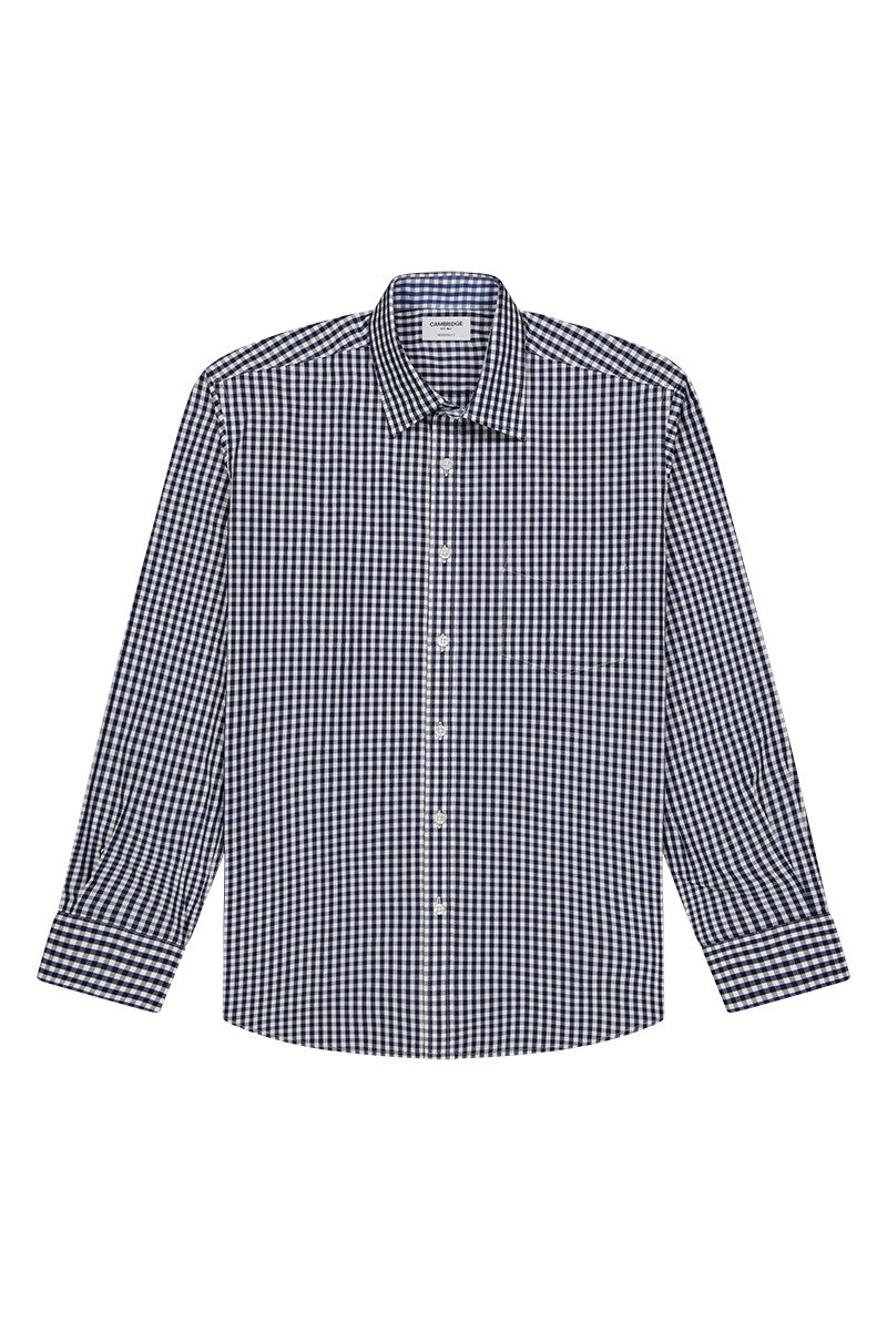 Cambridge - Edmund Check Shirt - Navy/White