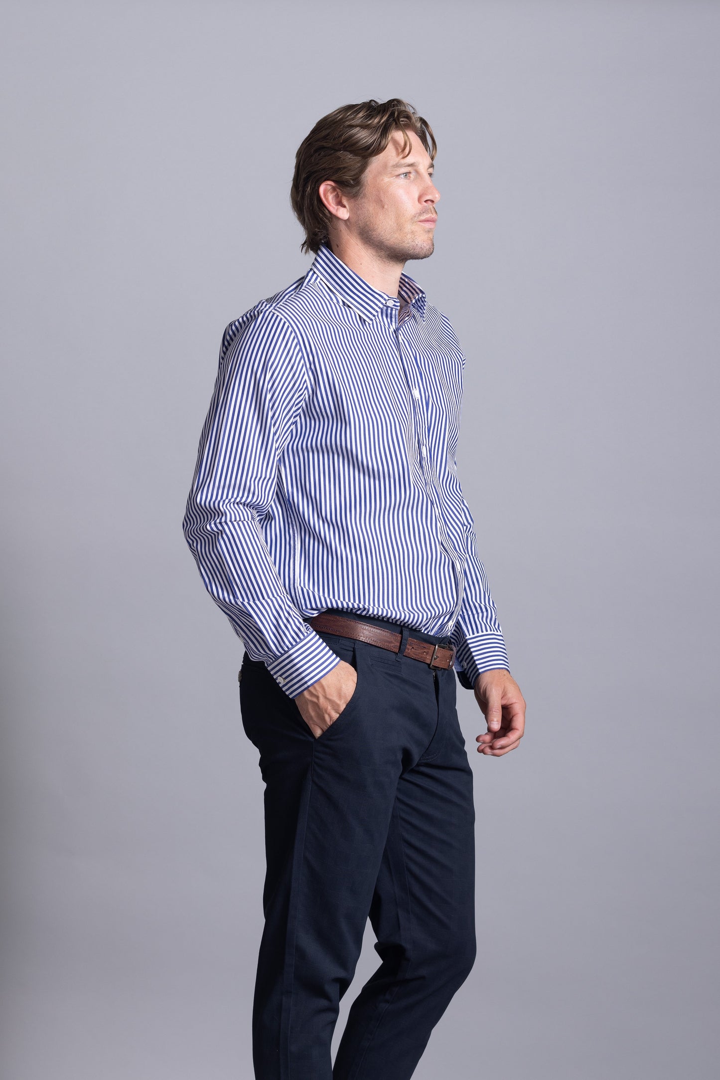 Cutler & Co - Clint Shirt - Carbon Stripe