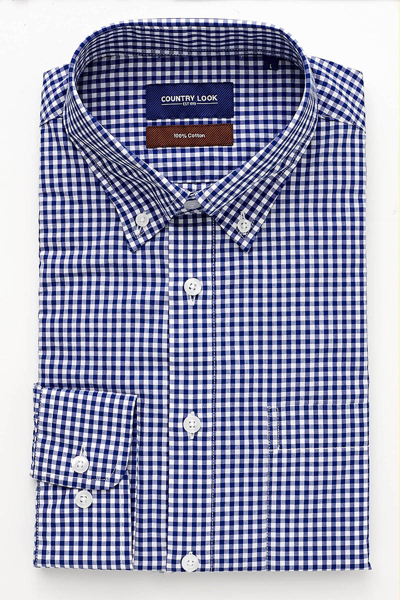 Country Look Galway Shirt - Royal Blue Check