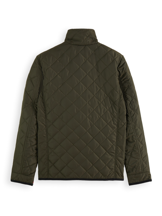 Scotch & Soda - Corduroy Trimmed Quilted Vest Jacket - Military