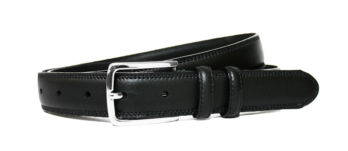 Parisian - "Retold" Black Classic Leather Belt - Black