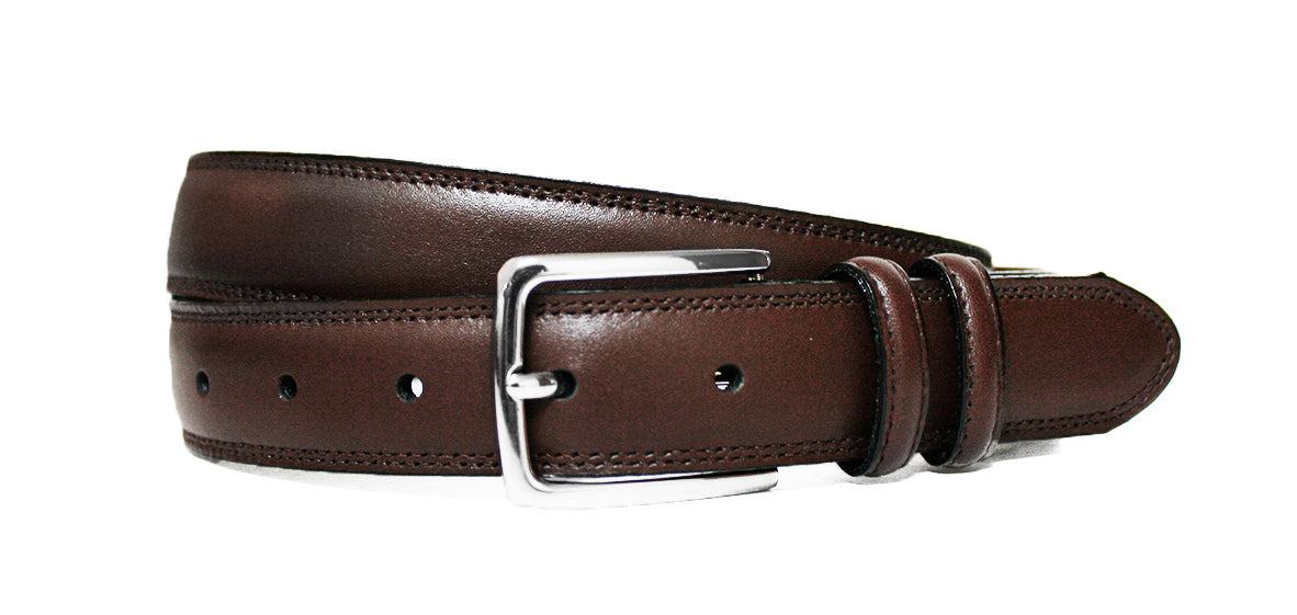 Parisian "Retold" Brown Classic Leather Belt - Brown