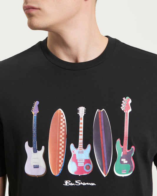 Ben Sherman - Surf N Guitars Tee - Black