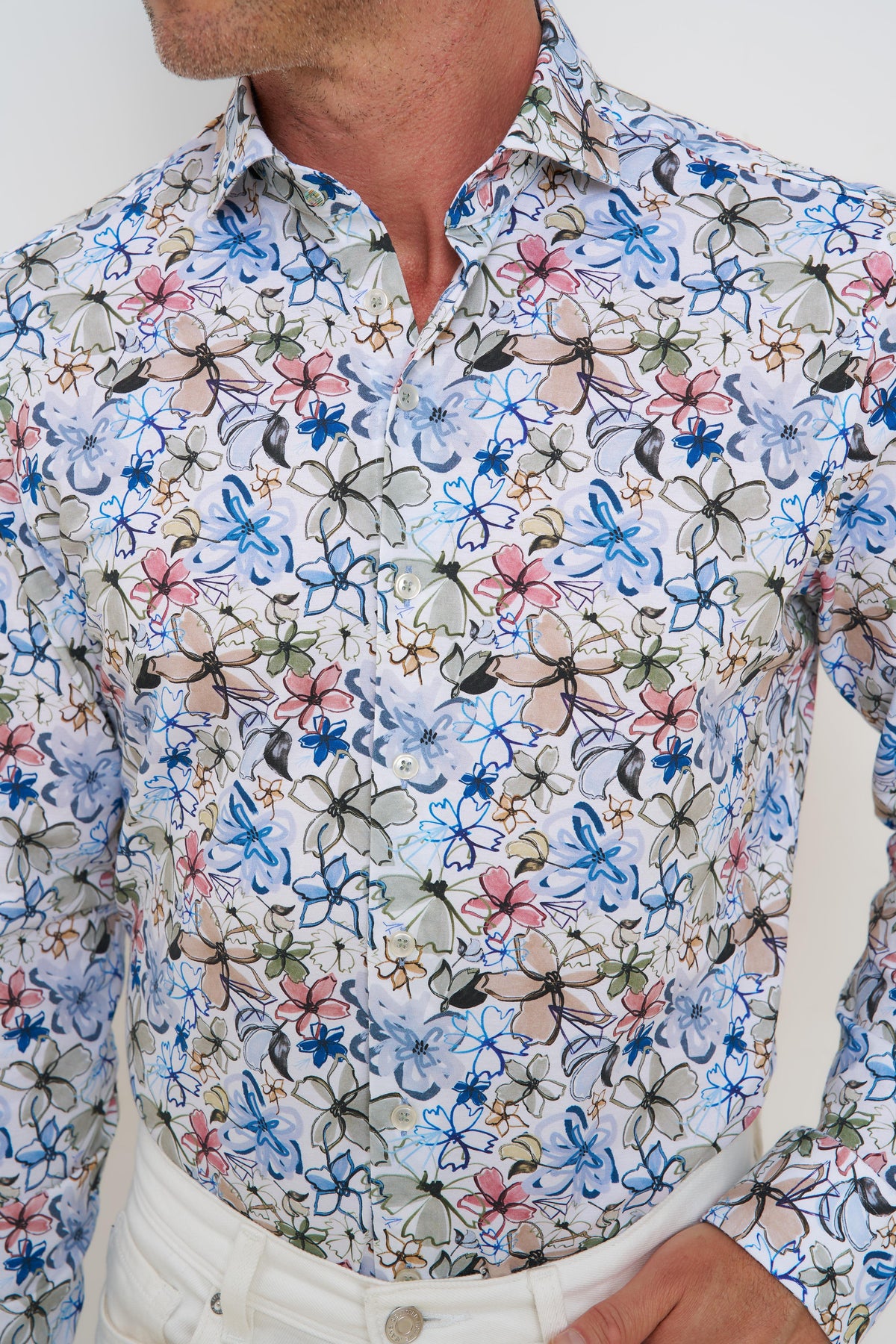 R2 Amsterdam Shirts - Multicolour Floral Print
