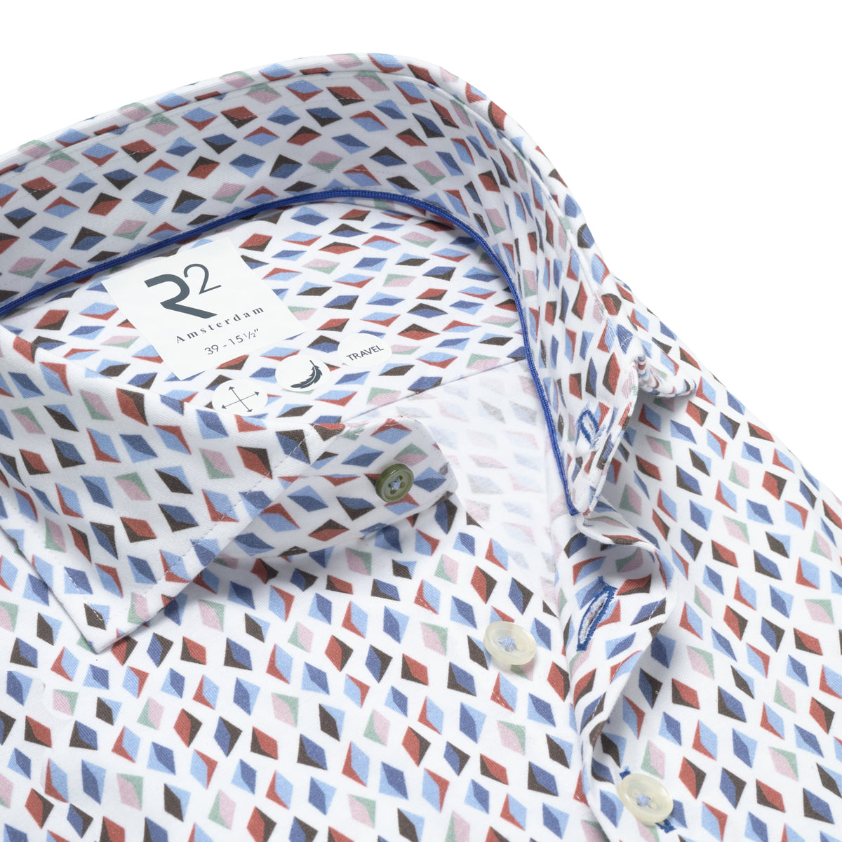 R2 Amsterdam Shirts - Multicolour Geo Print