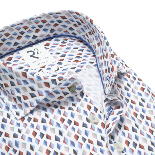 R2 Amsterdam Shirts - Multicolour Geo Print