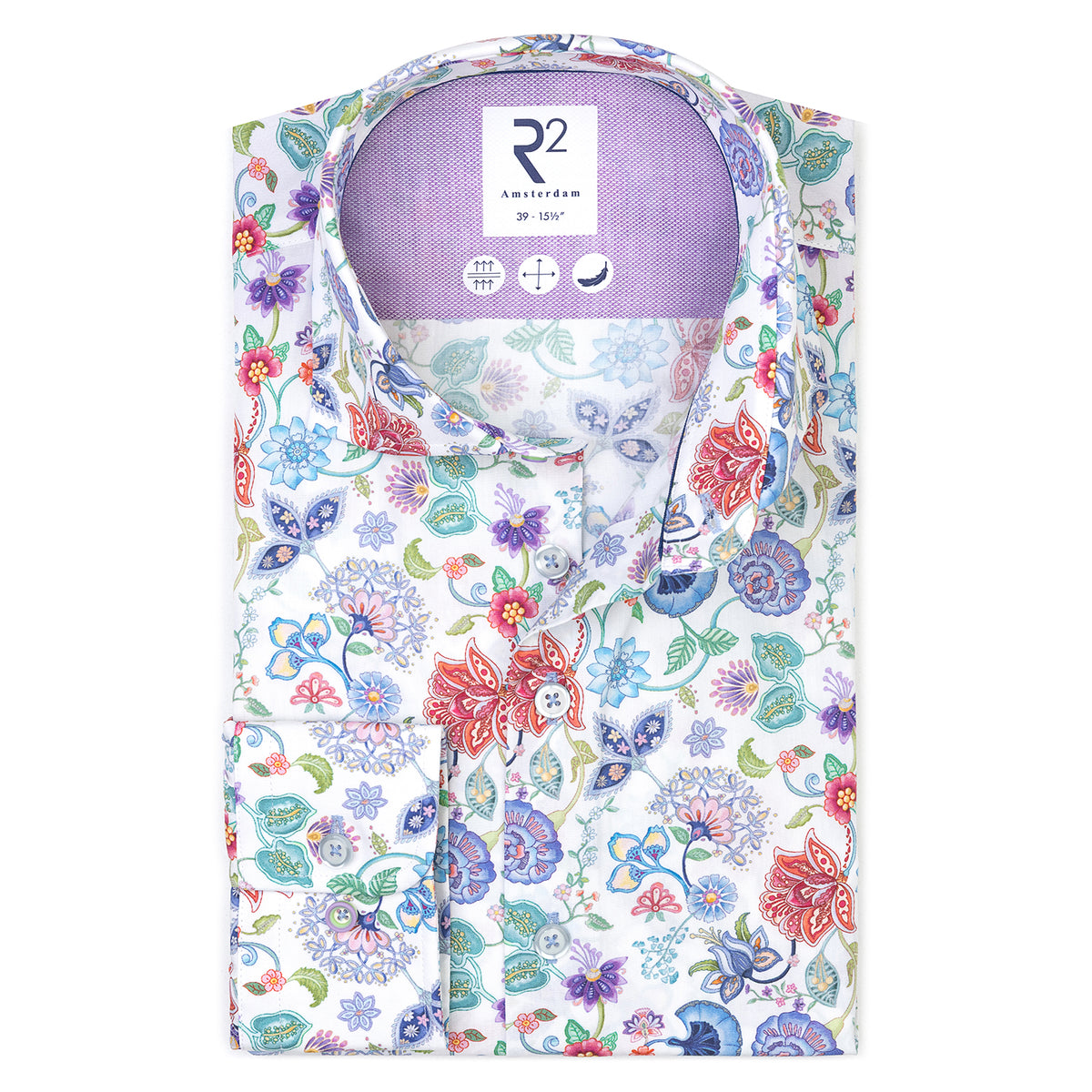 R2 Amsterdam Shirts - Multicolour Large Floral Print