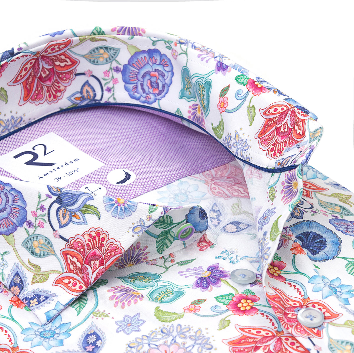 R2 Amsterdam Shirts - Multicolour Large Floral Print