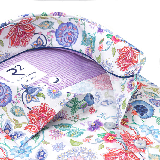 R2 Amsterdam Shirts - Multicolour Large Floral Print
