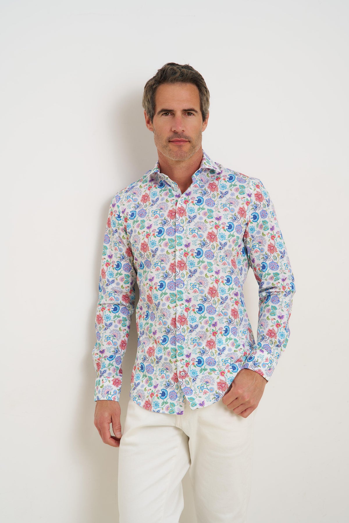 R2 Amsterdam Shirts - Multicolour Large Floral Print