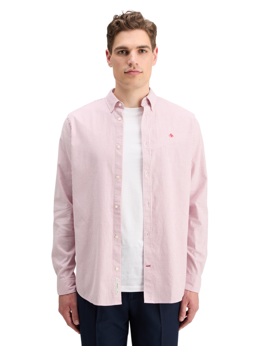 Scotch & Soda - Essential Oxford Stripe Shirt - White/Red