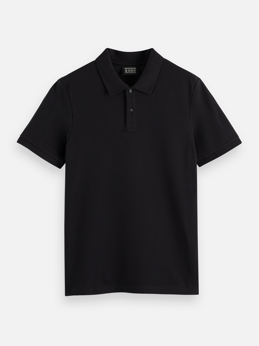 Scotch & Soda - Logo Pique Polo - Black, White or Navy