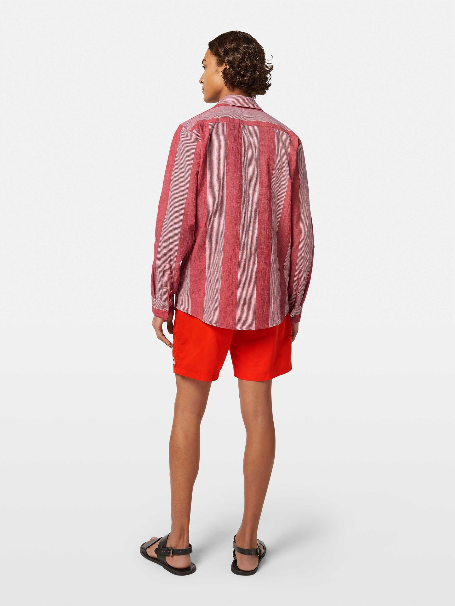 Scotch & Soda - Crinkle Stripe Shirt - Red/Pink or Camel/Blue