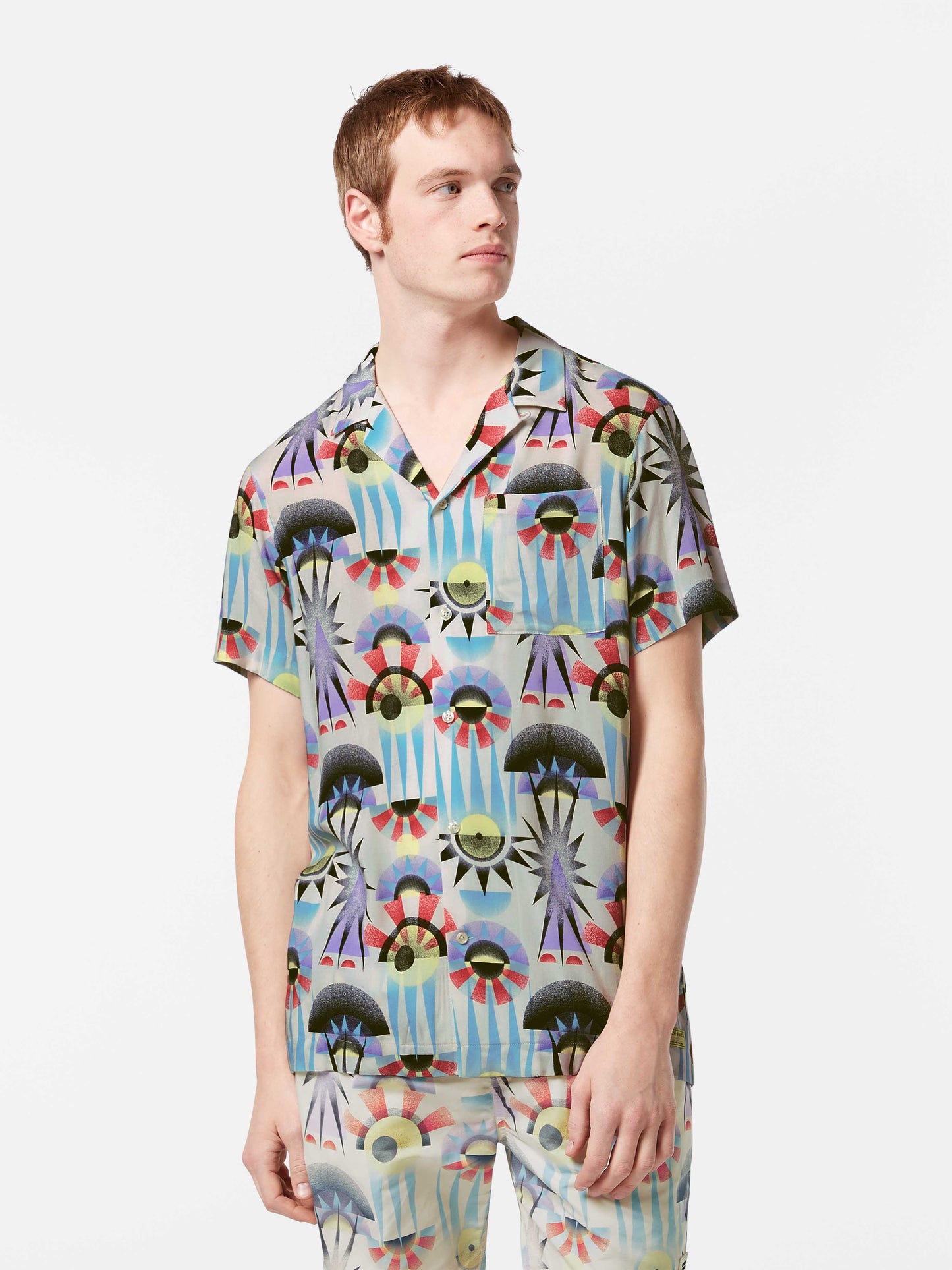 Scotch & Soda - Allover Print Short Sleeved Shirt - Luna Pier White