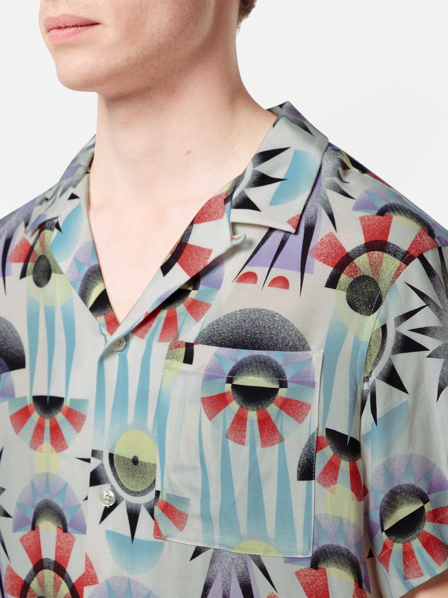 Scotch & Soda - Allover Print Short Sleeved Shirt - Luna Pier White
