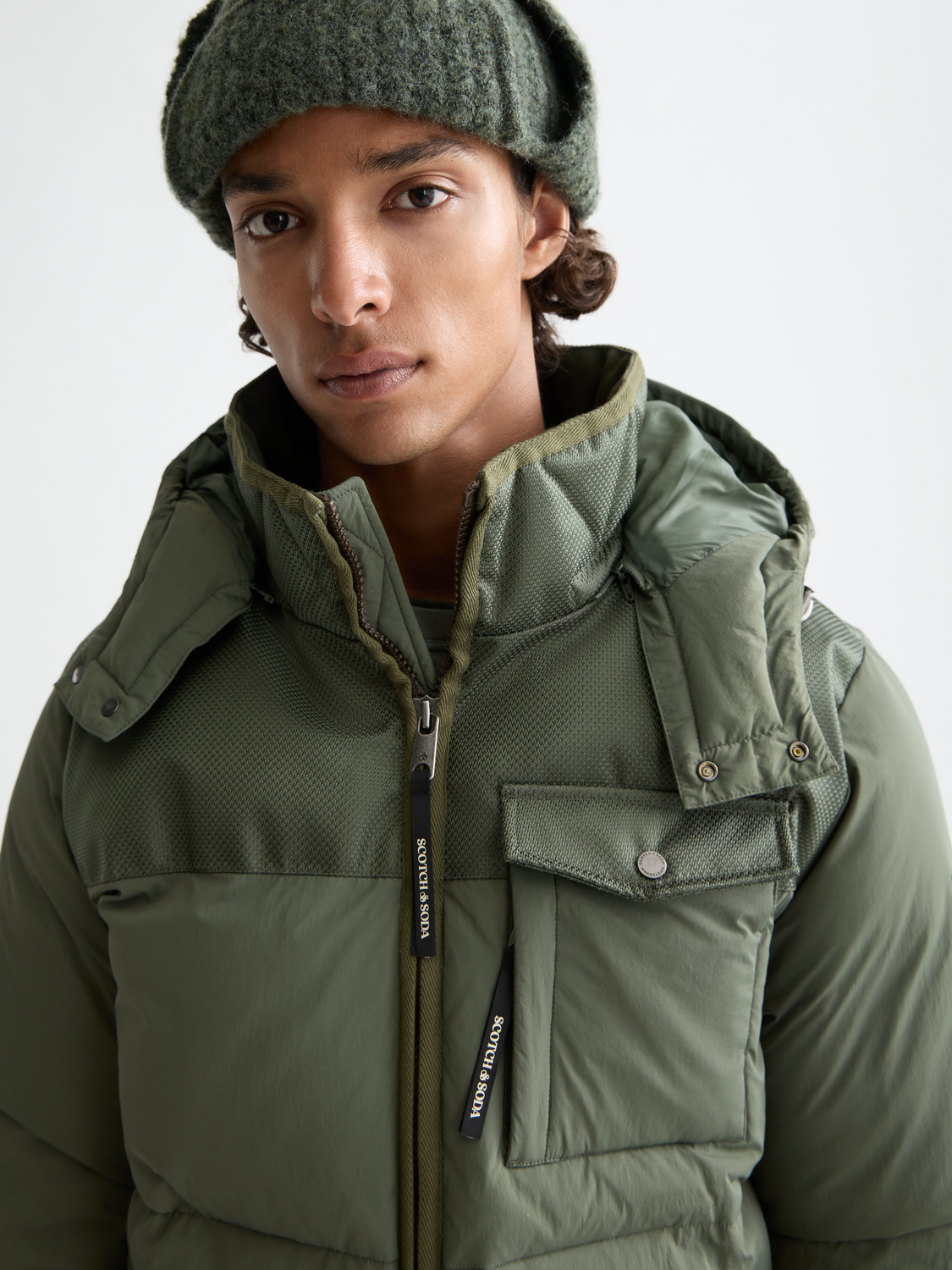 Scotch & Soda - Hooded Puffer Jacket - Thyme