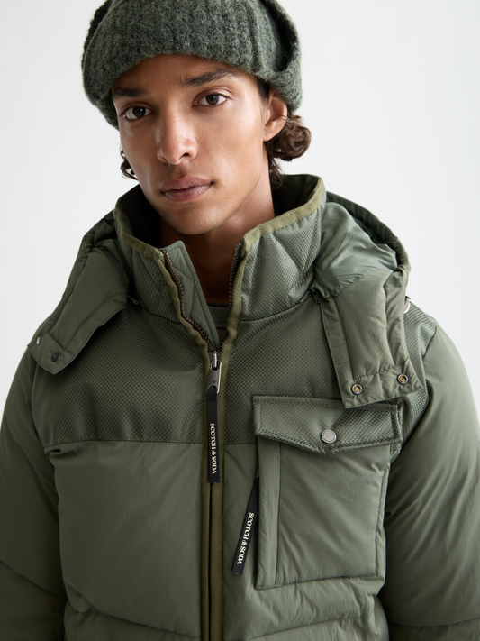 Scotch & Soda - Hooded Puffer Jacket - Thyme