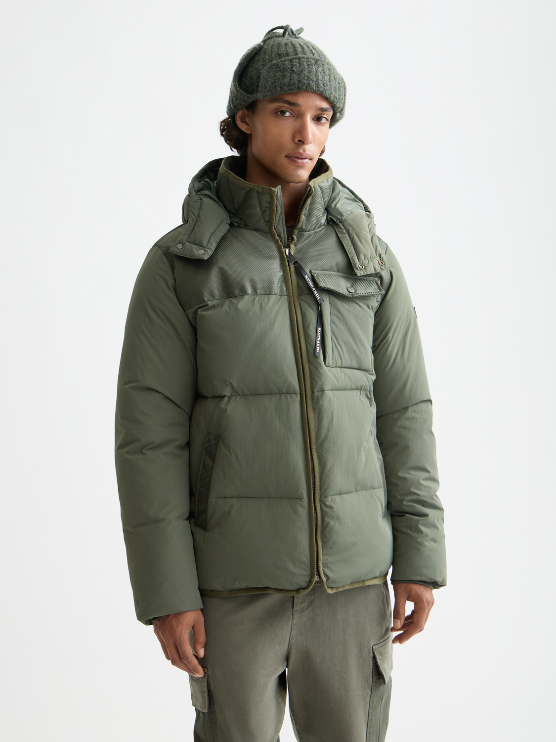 Scotch & Soda - Hooded Puffer Jacket - Thyme