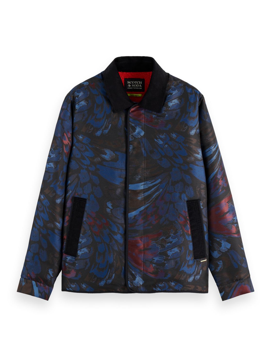 Scotch & Soda - Jacquard Feather Print Domed Jacket - Ink Blue