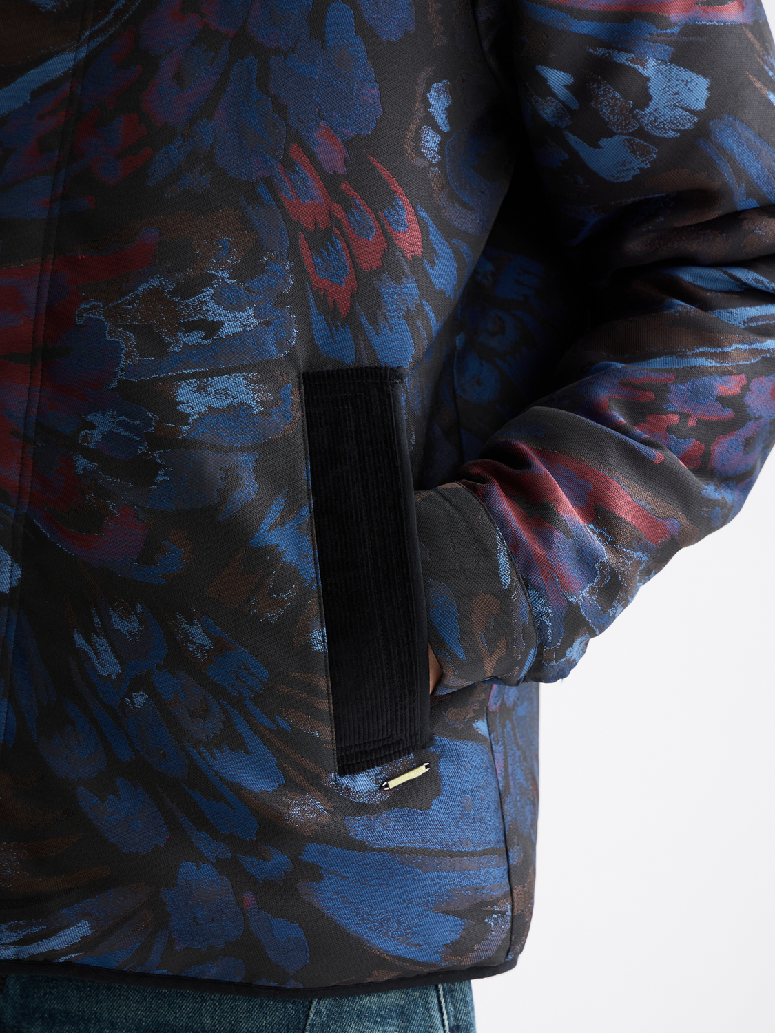 Scotch & Soda - Jacquard Feather Print Domed Jacket - Ink Blue