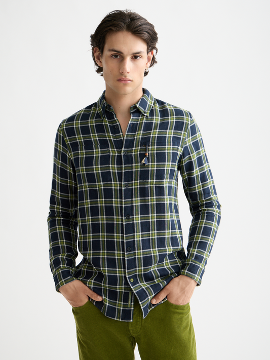 Scotch & Soda - Check Shirt - Sky Captain (Navy/Green)