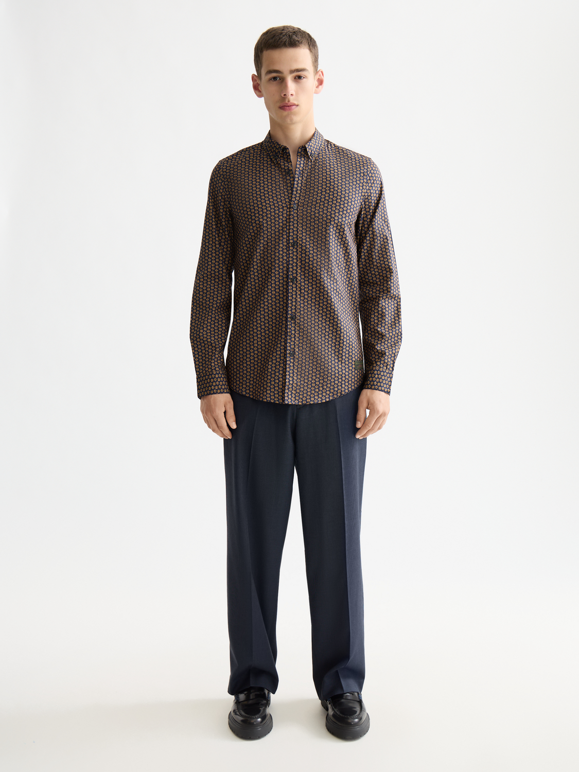 Scotch & Soda - Slim Fit Shirt - Ditsy Leaf Stripe