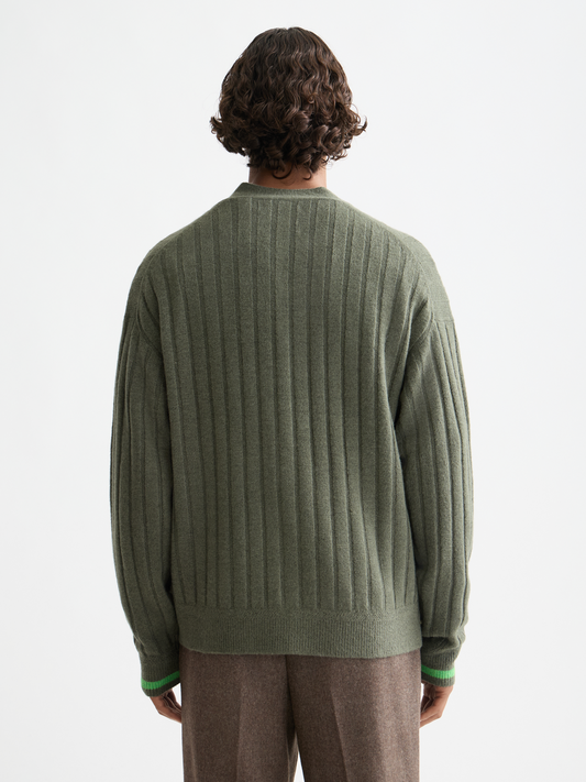 Scotch & Soda - Dropped Shoulder Button Cardigan  - Thyme