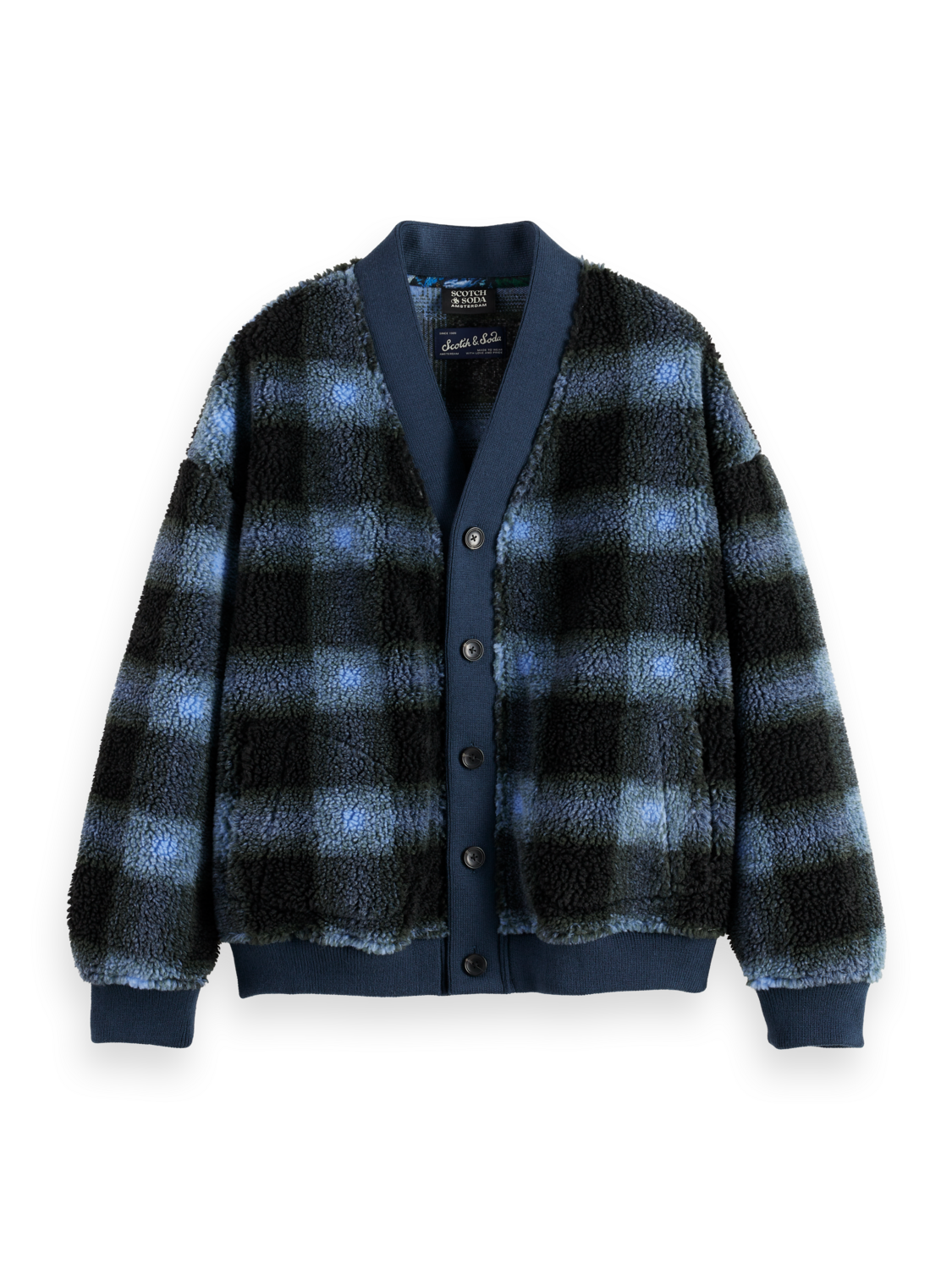 Scotch & Soda - Polar Fleece Cardigan - Thyme/Blue Bonnet