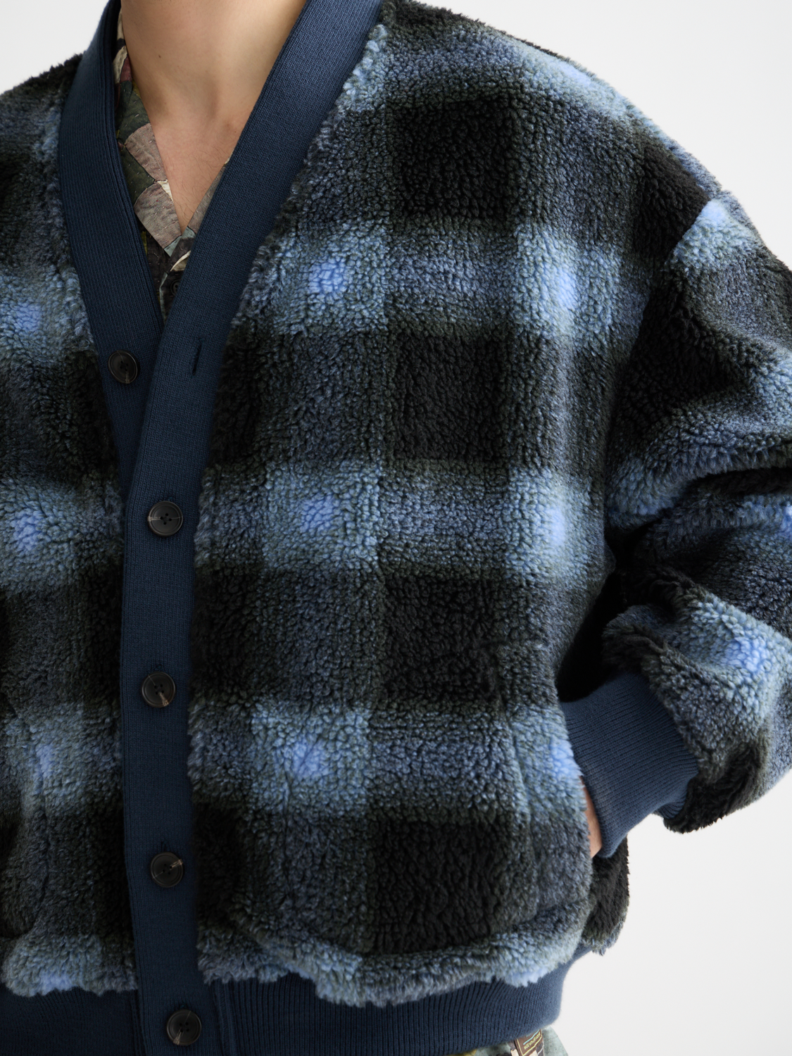 Scotch & Soda - Polar Fleece Cardigan - Thyme/Blue Bonnet