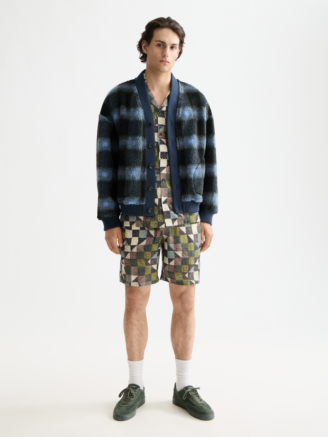 Scotch & Soda - Polar Fleece Cardigan - Thyme/Blue Bonnet
