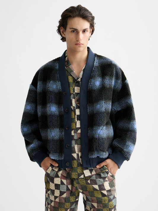 Scotch & Soda - Polar Fleece Cardigan - Thyme/Blue Bonnet
