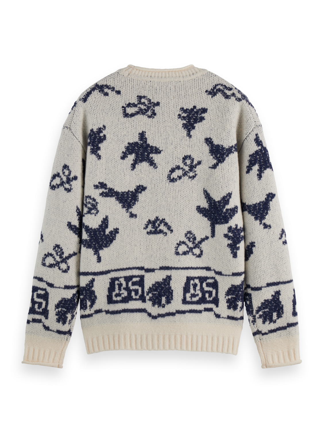 Scotch & Soda - Jacquard Drop Shoulder Pullover - Eggnog