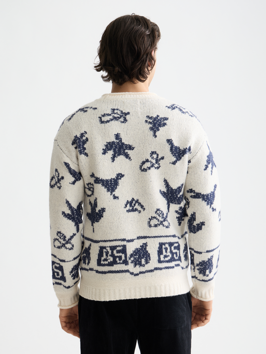 Scotch & Soda - Jacquard Drop Shoulder Pullover - Eggnog