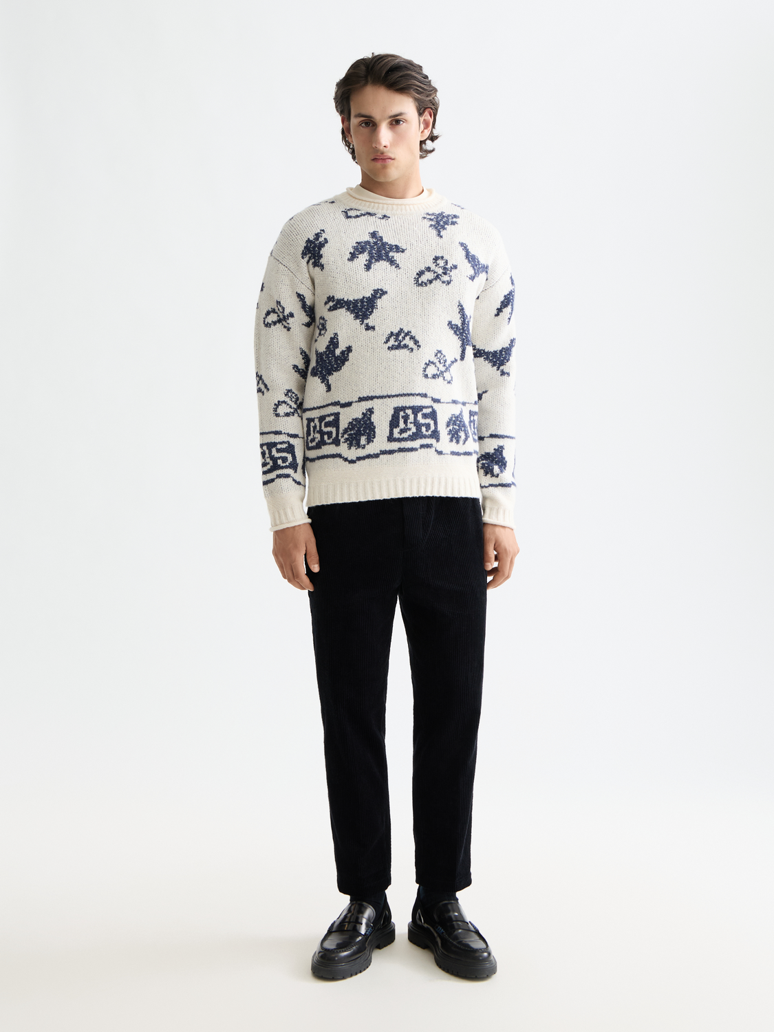 Scotch & Soda - Jacquard Drop Shoulder Pullover - Eggnog