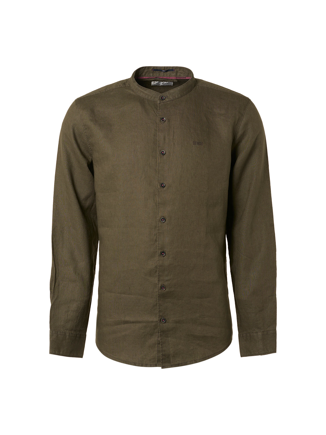 No Excess - Grandad Linen Shirt - White or Army Green