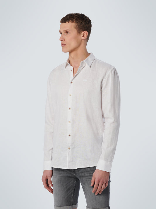 No Excess - Long Sleeve Linen Shirt - White or Army Green