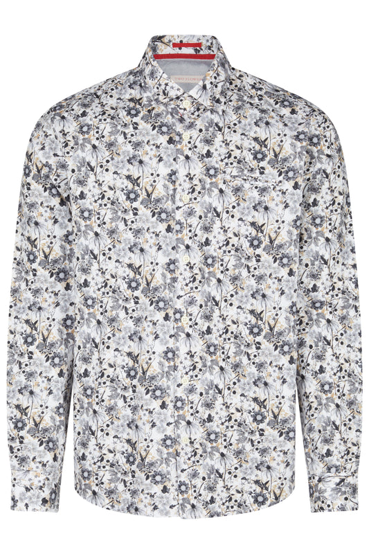 Two Flowers - Florian Shirt - Black Floral